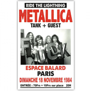 Affiche de Concert Metallica 55 x 35