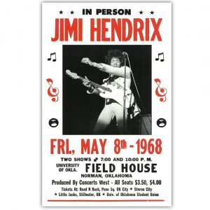 Affiche de Concert Jimi Hendrix 55 x 35