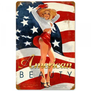Plaque Métal Vintage American Beauty 30x20