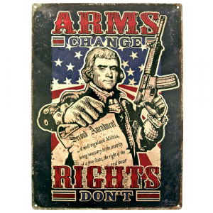 Plaque Métal Vintage Arms change 30x20