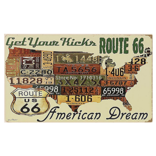 Plaque Métal Vintage American Dream