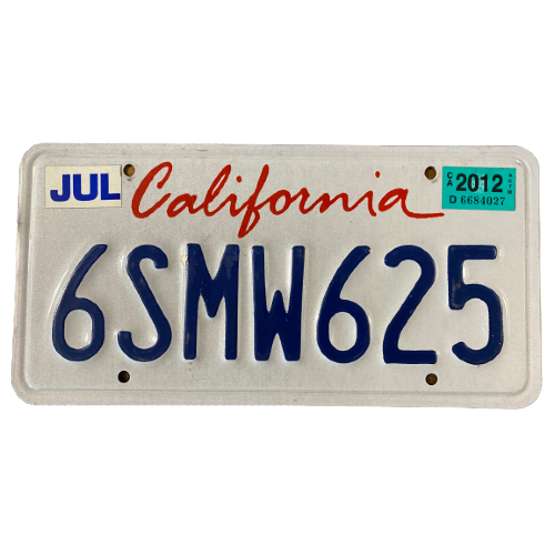 plaque immatriculation USA CALIFORNIA