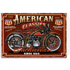 Plaque Métal Vintage Moto American Classic30x40
