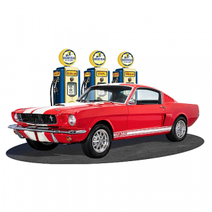 Plaque Métal Vintage Classic Car rouge 48x28