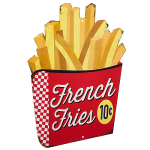 Plaque Métal Vintage French Fries 21 x 31