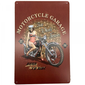 Plaque Métal Vintage Motorcycle Garage 30x20