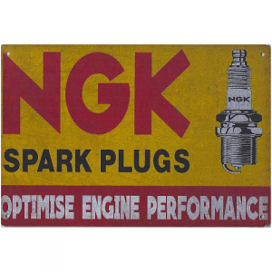 Plaque Métal Vintage Spark Plugs  NGK 30x20