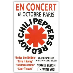 Affiche de Concert Hot Red Chili Peppers 55 x 35