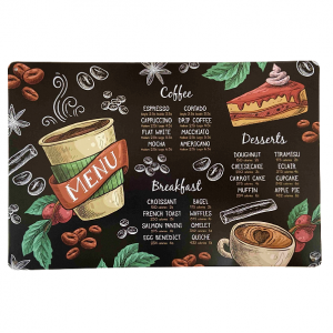 Plaque Métal Vintage Menu Coffee 30x20