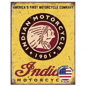 Plaque Américaine Indian Motorcycle 40x30 cm en Métal
