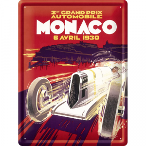 Plaque publicitaire 2ème Grand Prix Monaco 1930  21x15 cm