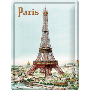 Plaque publicitaire Paris Tour Eiffel 21x15 cm