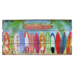 Déco Bois Vintage Surf Paradise 48 cm