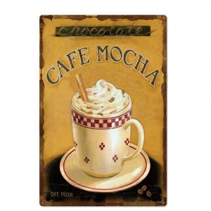 Plaque Métal Vintage Café Mocha 30x20