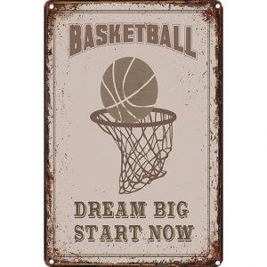 Plaque Métal Vintage Basketball 30x20