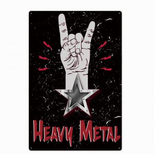 Plaque Métal Vintage Heavy Metal 30x20