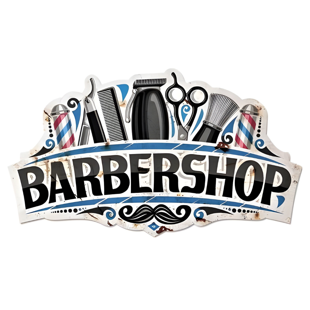 Plaque Métal Vintage Barbershop – 45 x 26 cm