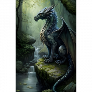 Gardien de la Source – Dragon des Forêts 40,5 x 28