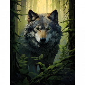 Loup des Forêts Enchantées 30 x 20