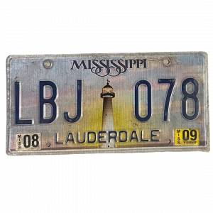 Véritable Plaque d'Immatriculation US Mississippi  30x15