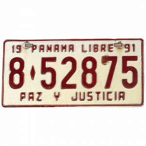 Véritable Plaque d'Immatriculation Panama 30x15